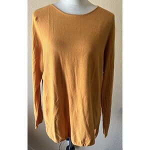 Michael Kors women's long sleeve Tunic shirt Large gold Orange Blouse